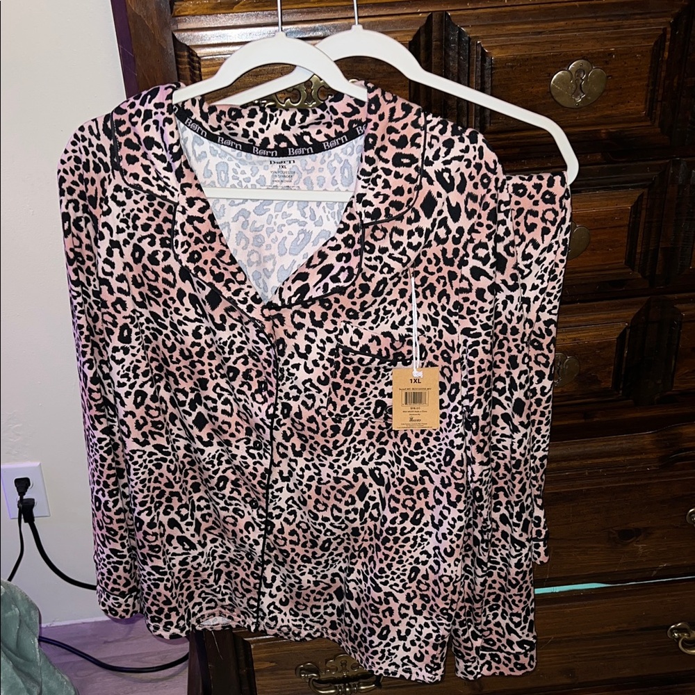 Pink and Black Leopard SleepWear